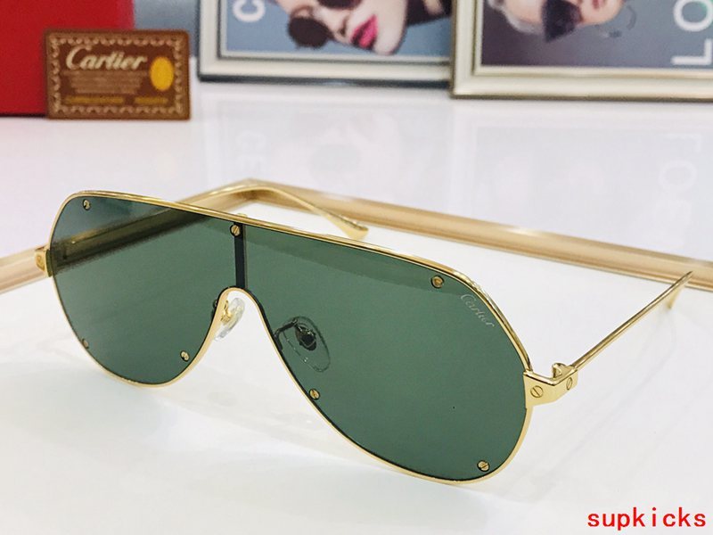 Close-up detail view of Cartier unisex sunglasses