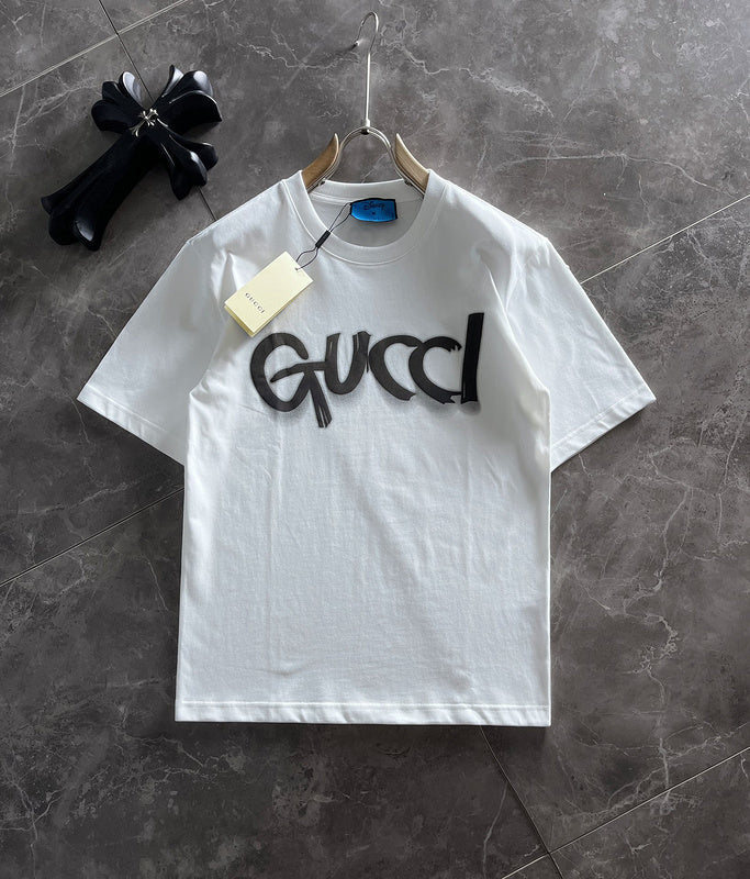Back view of Gucci luxury clothing with monogram-inspired silhouette