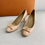 Louis Vuitton Red Ankle Strap Heels - Close-Up Texture View
