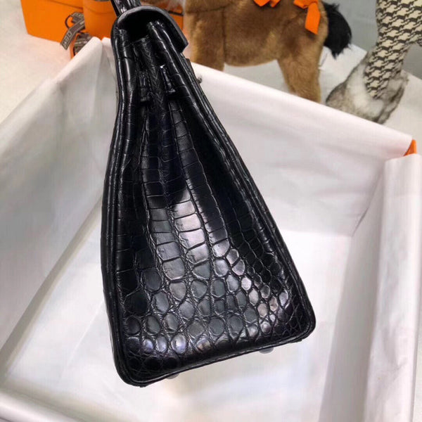 Side view of balanced structured handbag