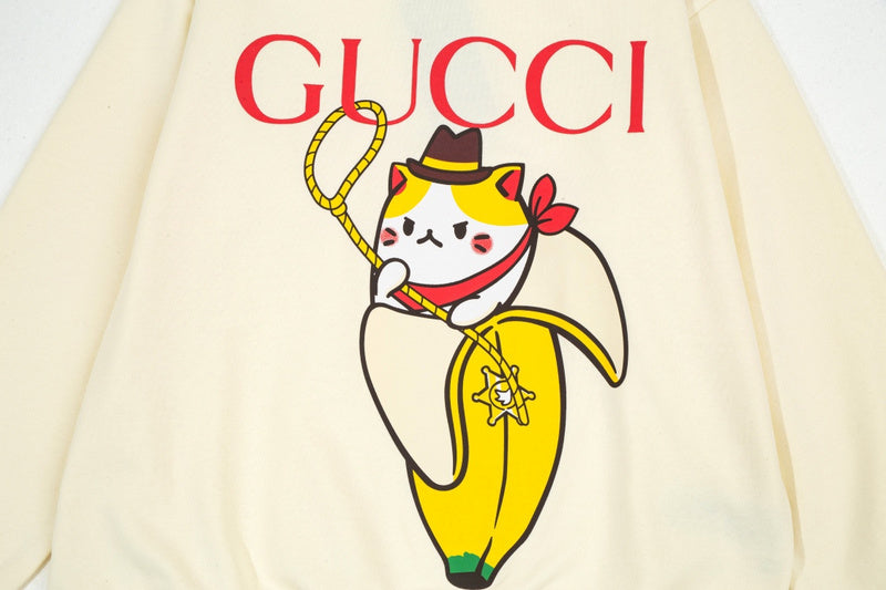 Flat lay presentation of Gucci luxury clothing with contemporary cut
