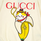 Flat lay presentation of Gucci luxury clothing with contemporary cut