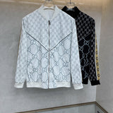 Close-up detail shot of Gucci luxury clothing with logo-detail design