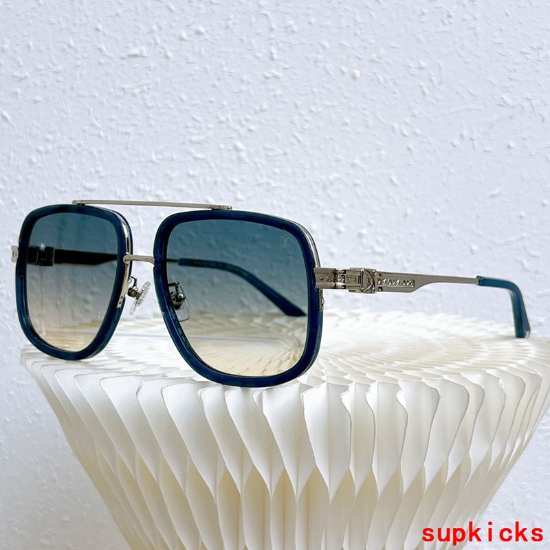 Close-up detail view of Louis Vuitton unisex sunglasses