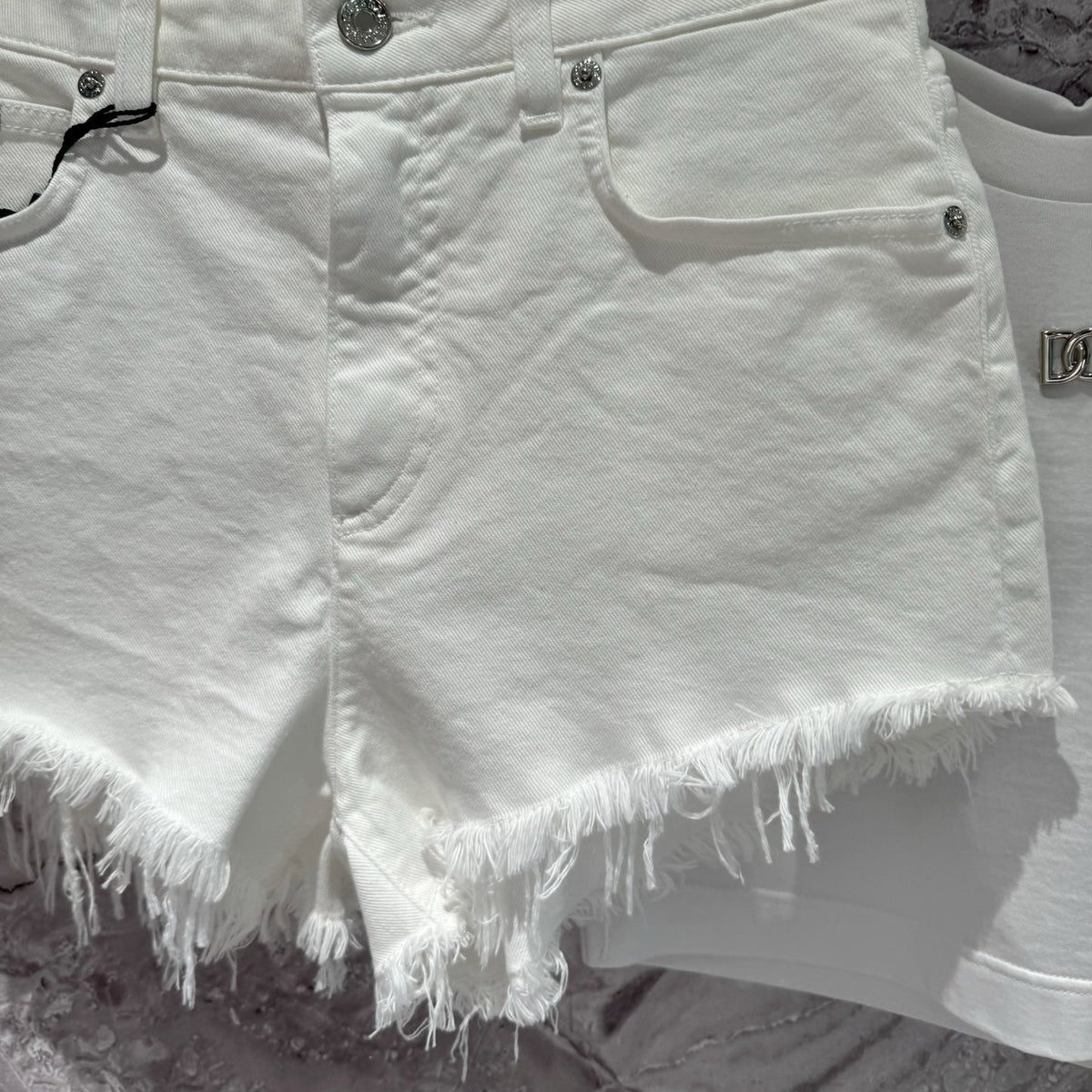 Dolce & Gabbana Denim Shorts detail shot – designer craftsmanship and quality