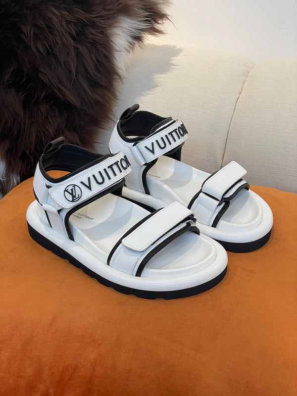 Louis Vuitton shoes Style 396 - front view, classic monogram styling