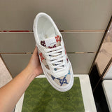 Gucci muted earth tones luxury sneakers view 7 retro runner design