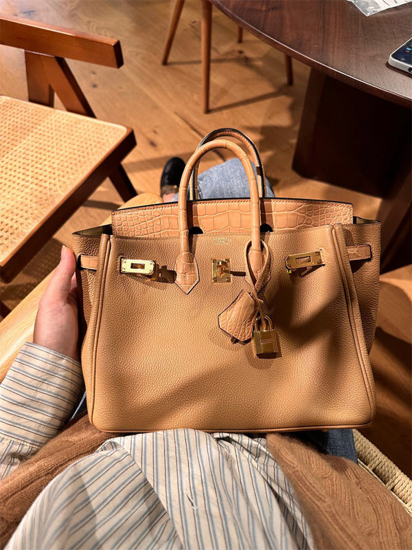  essential top-handle bag detail view showing craftsmanship