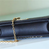  Refined crossbody bag carried on shoulder