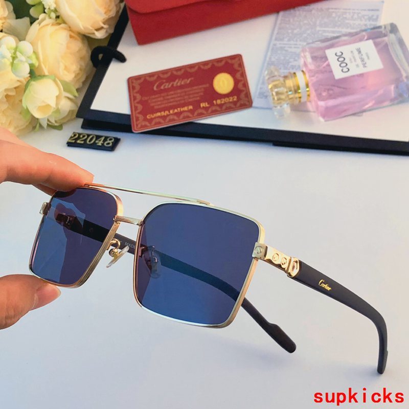 Close-up detail view of Cartier unisex sunglasses