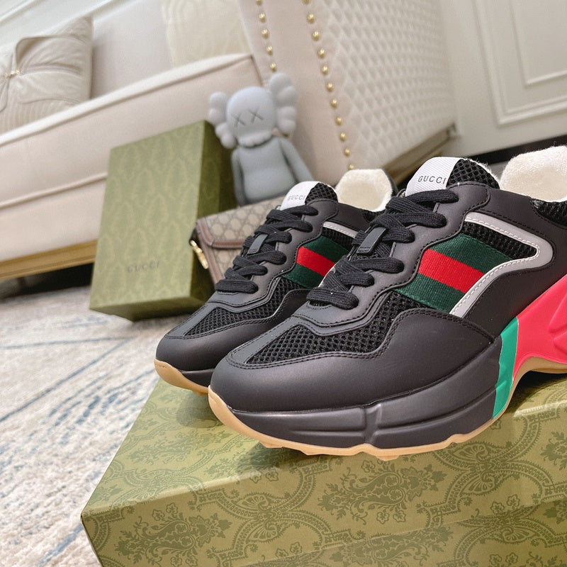 Gucci two-tone luxury sneakers view 4 minimalist modern build
