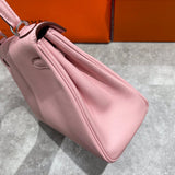 Side view of fluid structured handbag