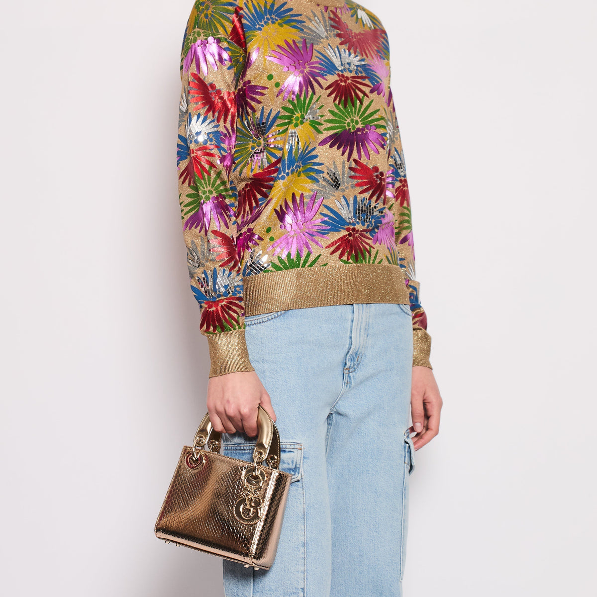 Chanel Sweaters? Chanel Coco Cuba Multicolour and Metallic Gold Jumper with Mosaic Details Size FR 36 (UK 8) Premium Casual Designer Knitwear