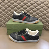 Gucci crisp white luxury sneakers view 8 retro runner design