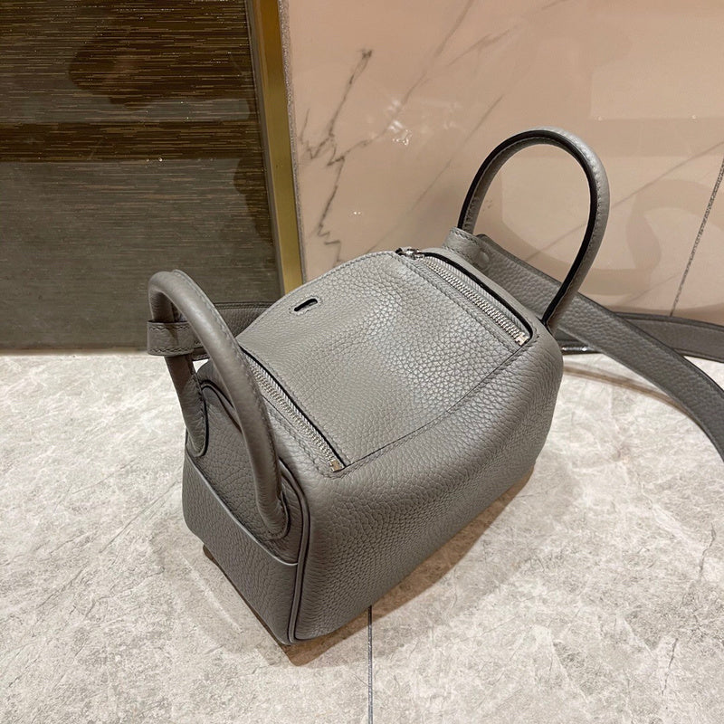 Side view of sophisticated structured handbag