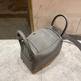 Side view of sophisticated structured handbag