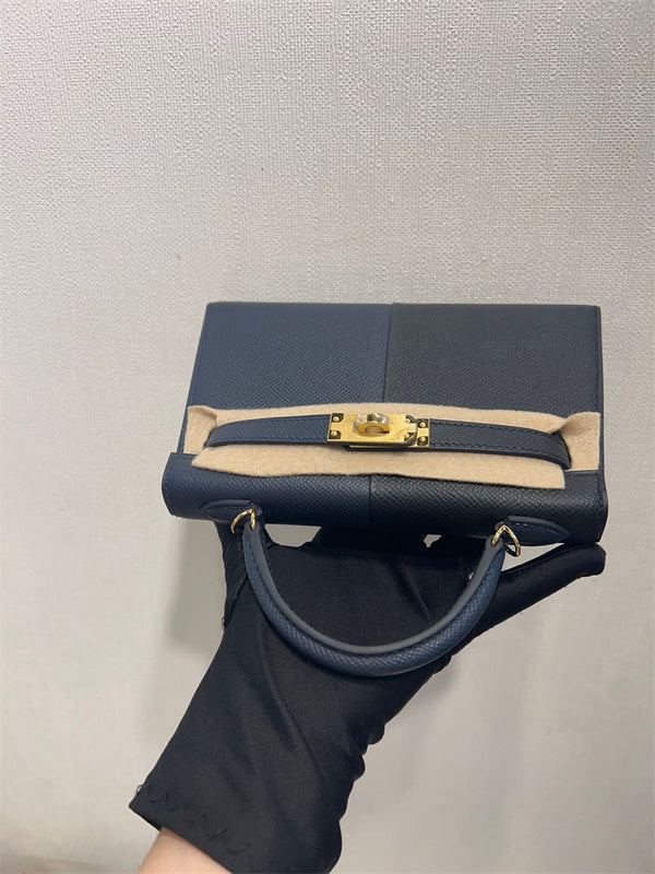 Side view of smart structured handbag