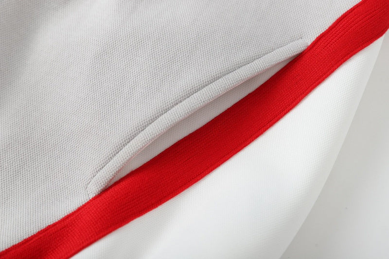 Close-up detail shot of Louis Vuitton luxury clothing with relaxed-fit cut