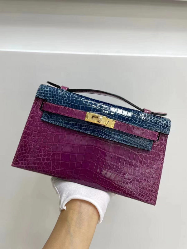 Side view of smart structured handbag