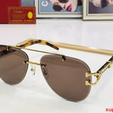 Close-up detail view of Cartier unisex sunglasses