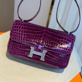 Side view of refined structured handbag