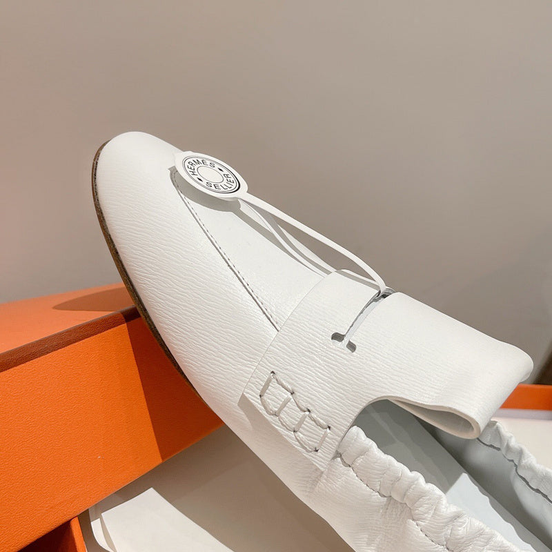Hermes shoes Style 265 - front view, bold signature style (alternate angle)