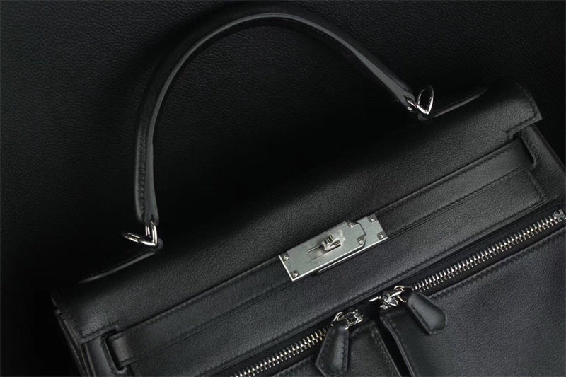 Side view of crisp structured handbag