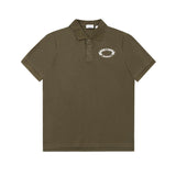 Side profile of Polo cotton polo shirt with monogram-inspired silhouette