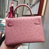 Side view of graceful structured handbag