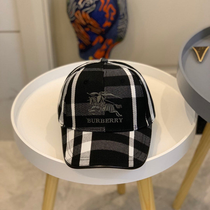 Close-up detail view of Burberry unisex cap
