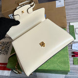 Side view of effortless structured handbag
