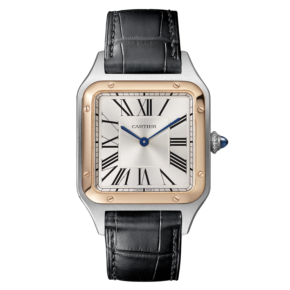 Lifestyle view of Santos-Dumont Rose Gold unisex rose gold watch
