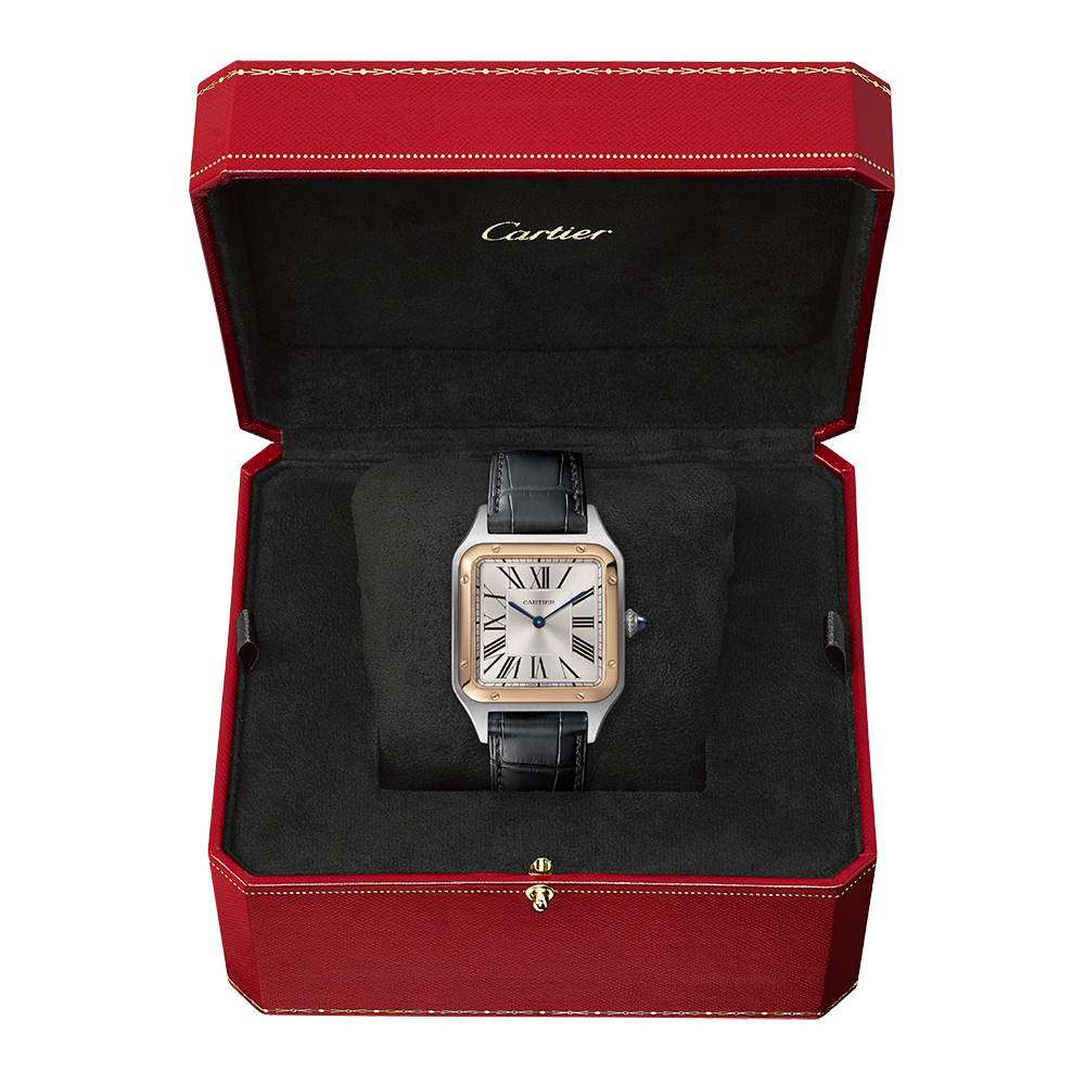 Front view of Santos-Dumont Rose Gold unisex rose gold watch