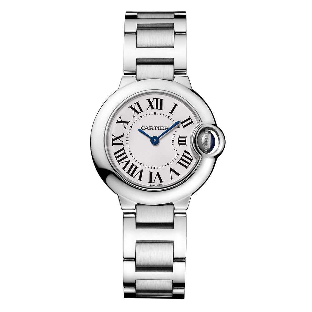 Close-up detail view of Cartier unisex watch