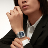 Close-up detail view of Cartier unisex watch