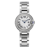Close-up detail view of Cartier unisex watch