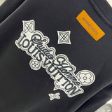 Side profile of Louis Vuitton luxury clothing with relaxed-fit cut