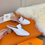Hermès Beige Slingback Heels - Close-Up Texture View