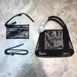 Modern Faux Leather Handbag - Smooth Faux-Leather Exterior | Women's Everyday Carry Handbag #774 - texture close-up (image 9) of designer-inspired handbag