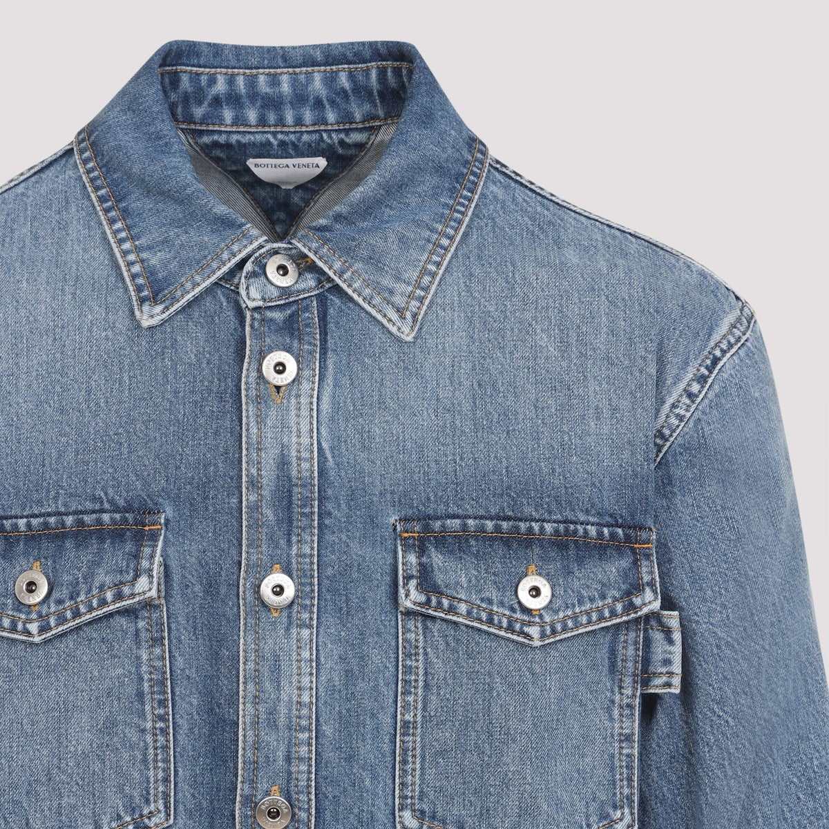 Bottega Veneta Tops? Bottega Veneta Denim Shirt Men Elegant Everyday Designer Top