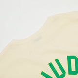 Back view of Rhude luxury clothing with signature branding