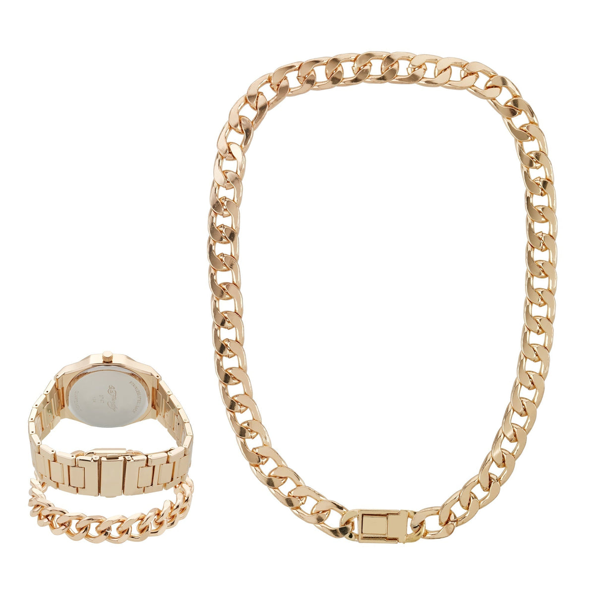 Side view of Ed Hardy men's gold bracelet