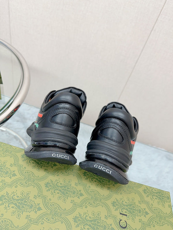 Gucci all-black luxury sneakers view 9 heritage-inspired look