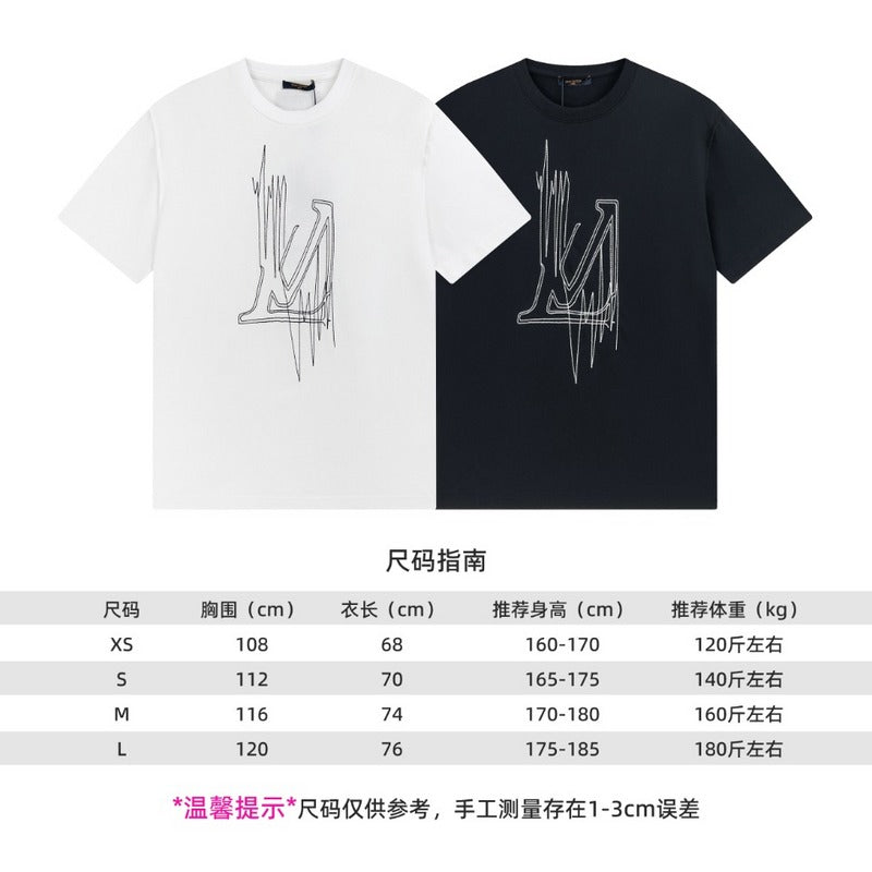 Close-up detail shot of Louis Vuitton cotton t-shirt with everyday silhouette