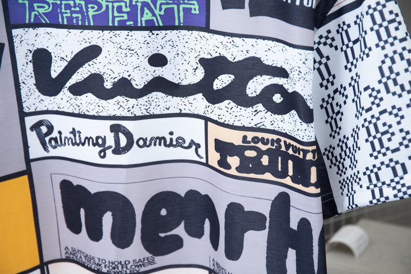 Front view of Louis Vuitton cotton t-shirt with signature branding