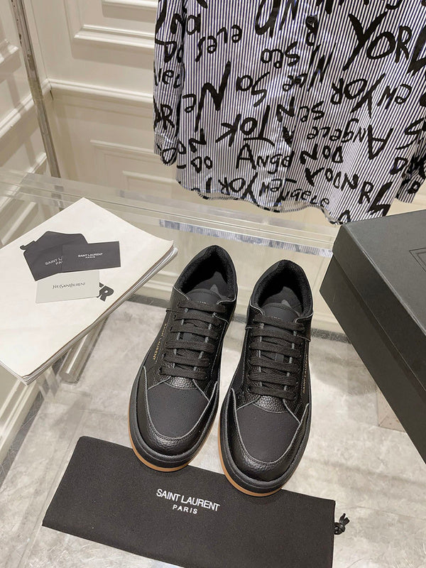 Close-up of Saint Laurent shoes craftsmanship