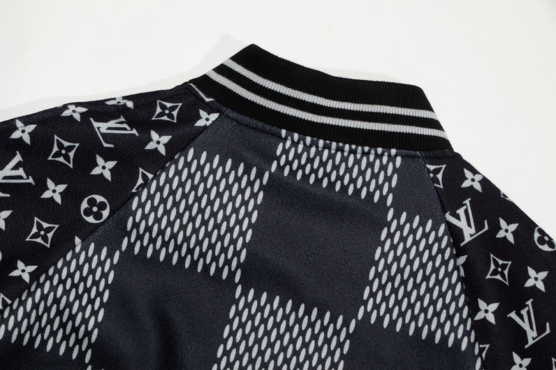 Full styled look of Louis Vuitton luxury clothing with signature branding