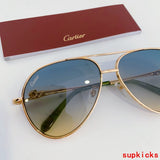 Close-up detail view of Cartier unisex sunglasses