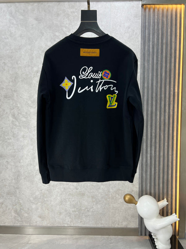 Side profile of Louis Vuitton luxury clothing with logo-detail design