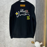 Side profile of Louis Vuitton luxury clothing with logo-detail design